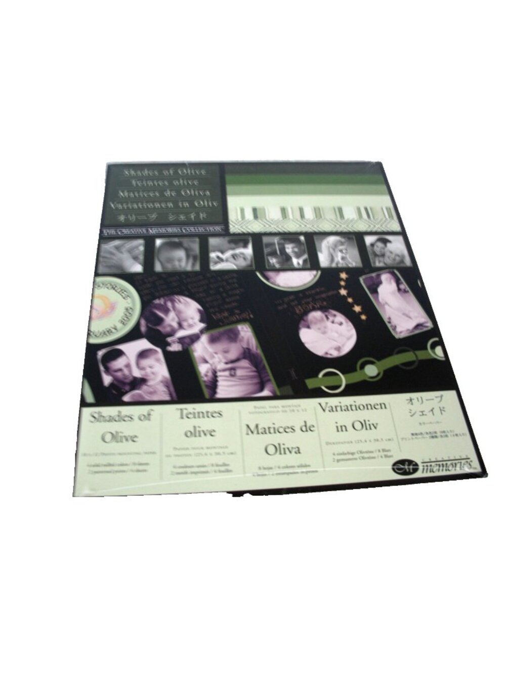 CREATIVE MEMORIES PHOTO MOUNTING PAPER - SHADES OF OLIVE- 10x12
